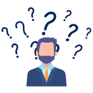 Skill-Dev Who We Are Icon of Man with question marks behind him.